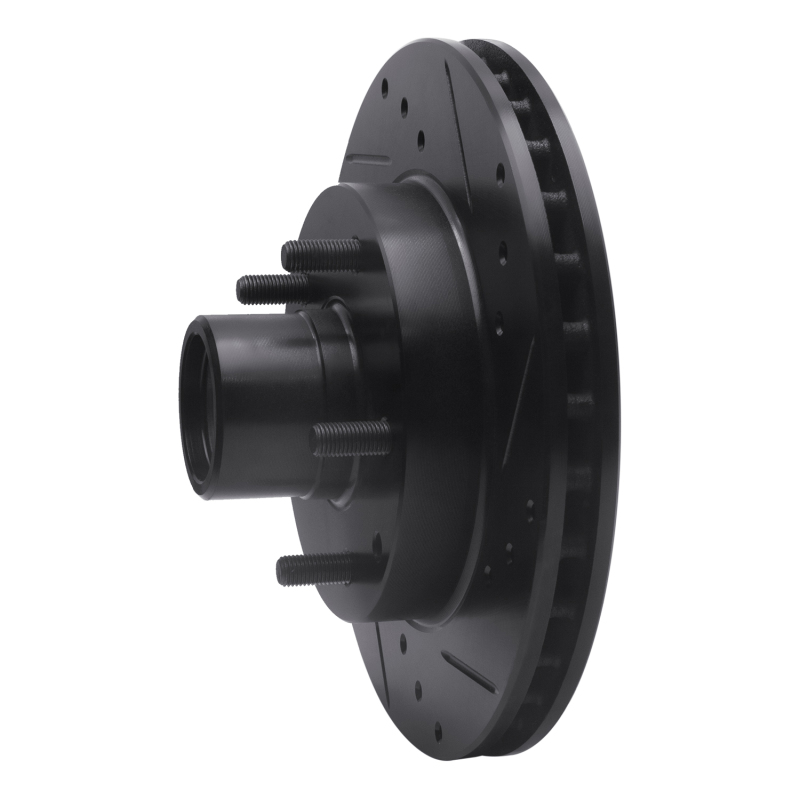 Chevrolet S10 Blazer Brake Rotor (1) - Front Right - R1 Concepts - Drilled & Slotted - Black - `91-`03